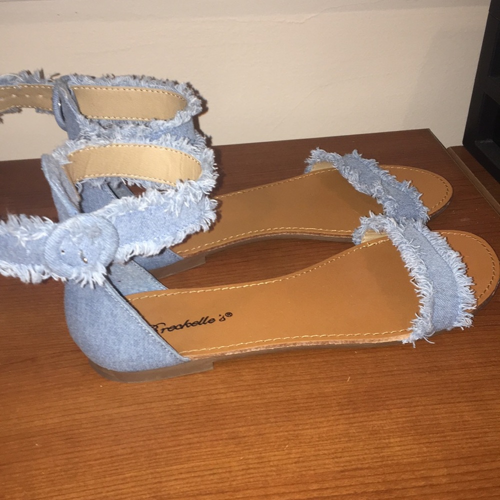 Denim sandals size 8!